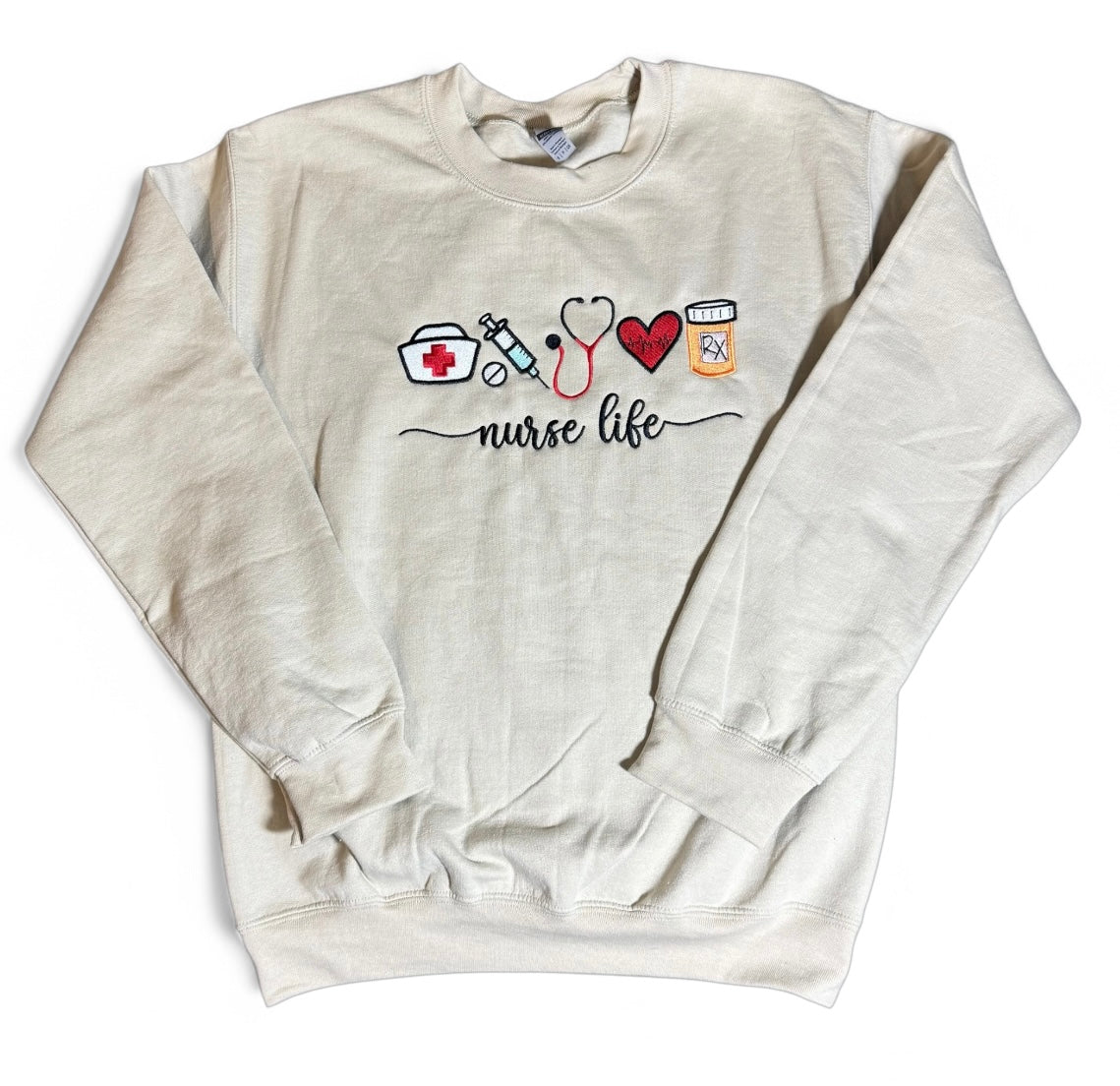 Nurse Life Embroidered Sweatshirt | Cozy Unisex Nurse Crewneck