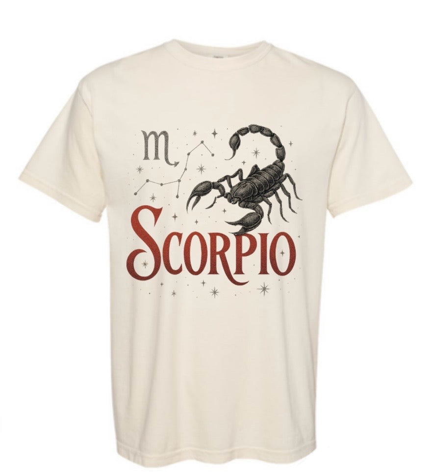 Scorpio Zodiac T-Shirt – Vintage Astrology Tee for Scorpio Sign – Scorpio Gift Idea