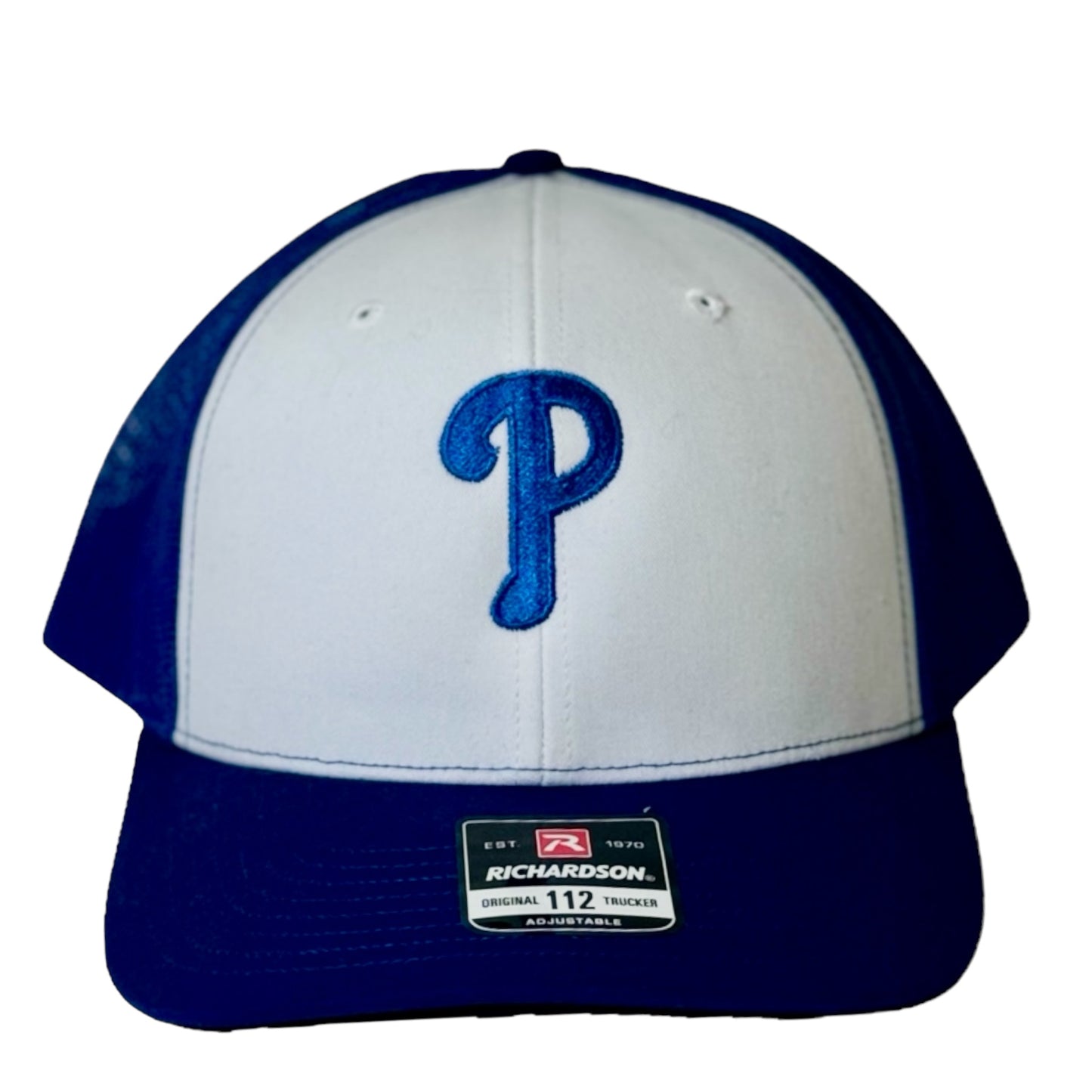 Philadelphia P hat embroidered on a Richardson 112