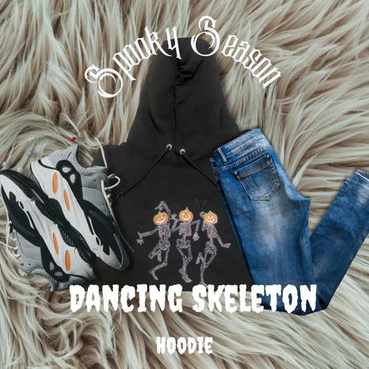 Dancing Skeleton Embroidered Hoodie