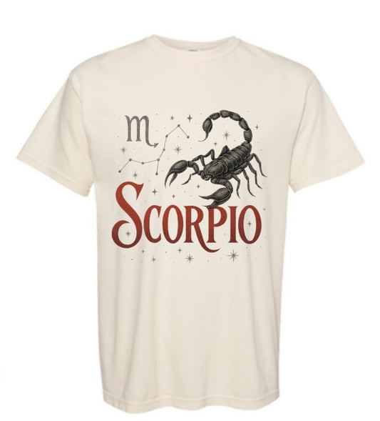 Scorpio Zodiac T-Shirt – Vintage Astrology Tee for Scorpio Sign – Scorpio Gift Idea