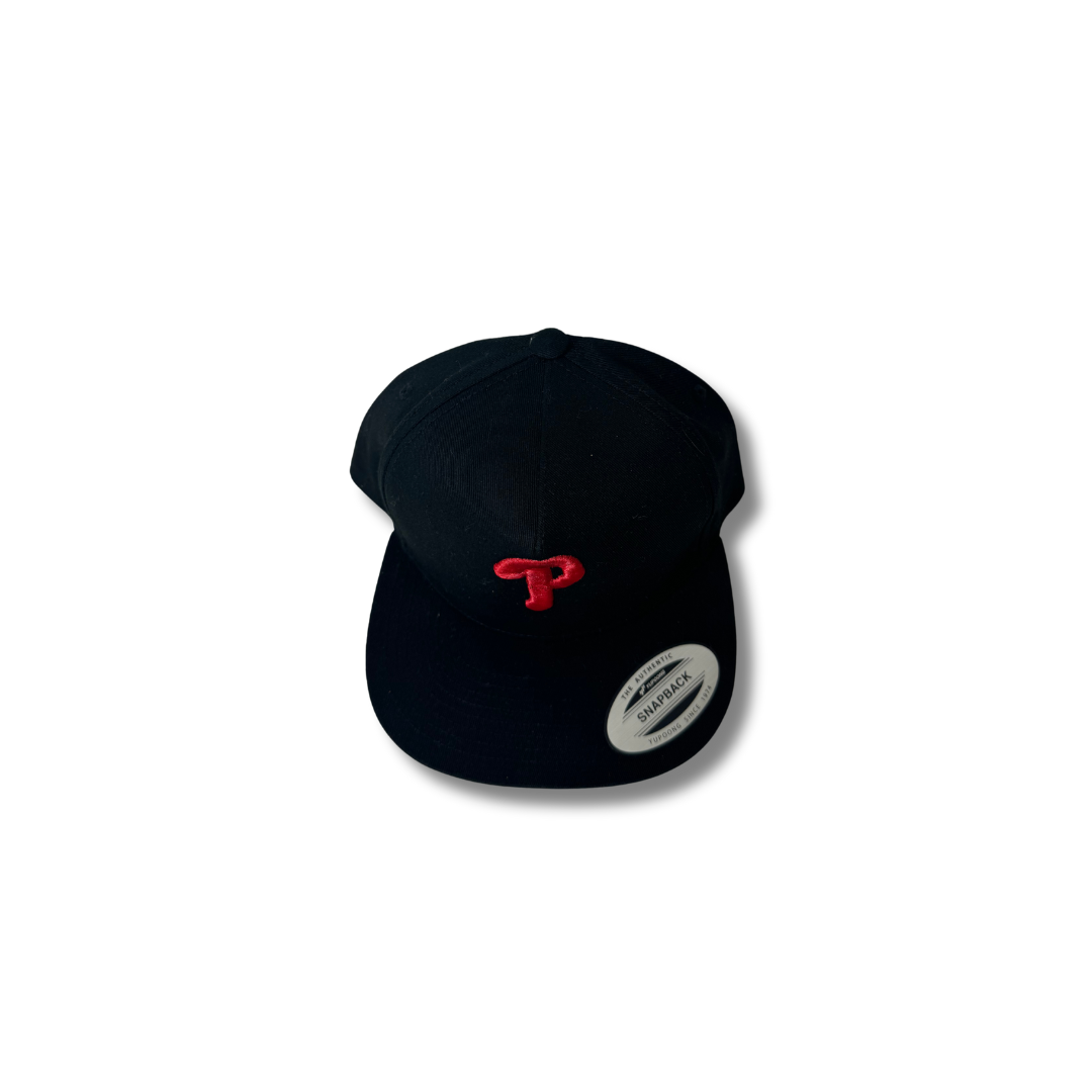 Embroidered P black snapback