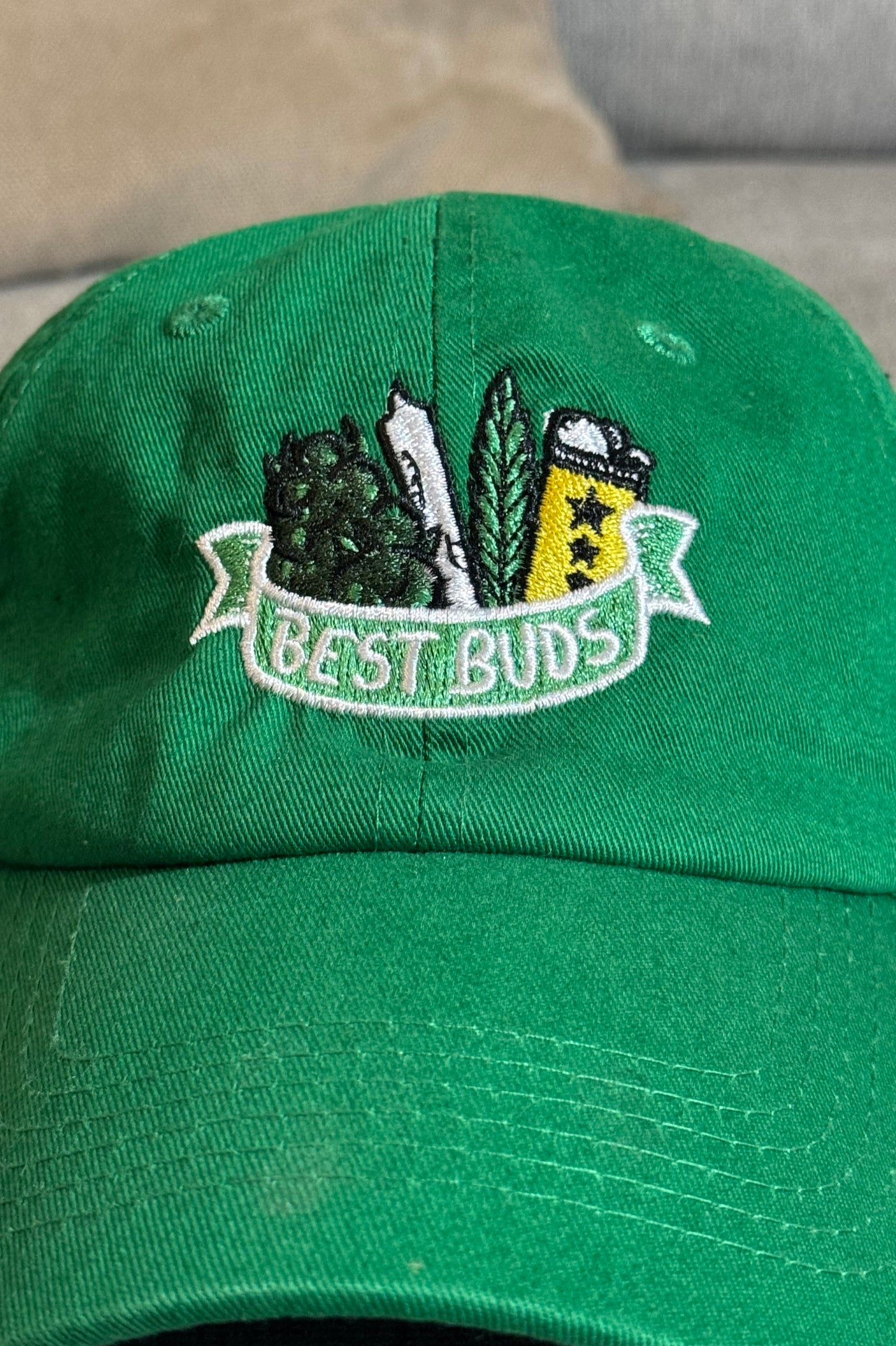 close up of best buds 4/20 dad hat