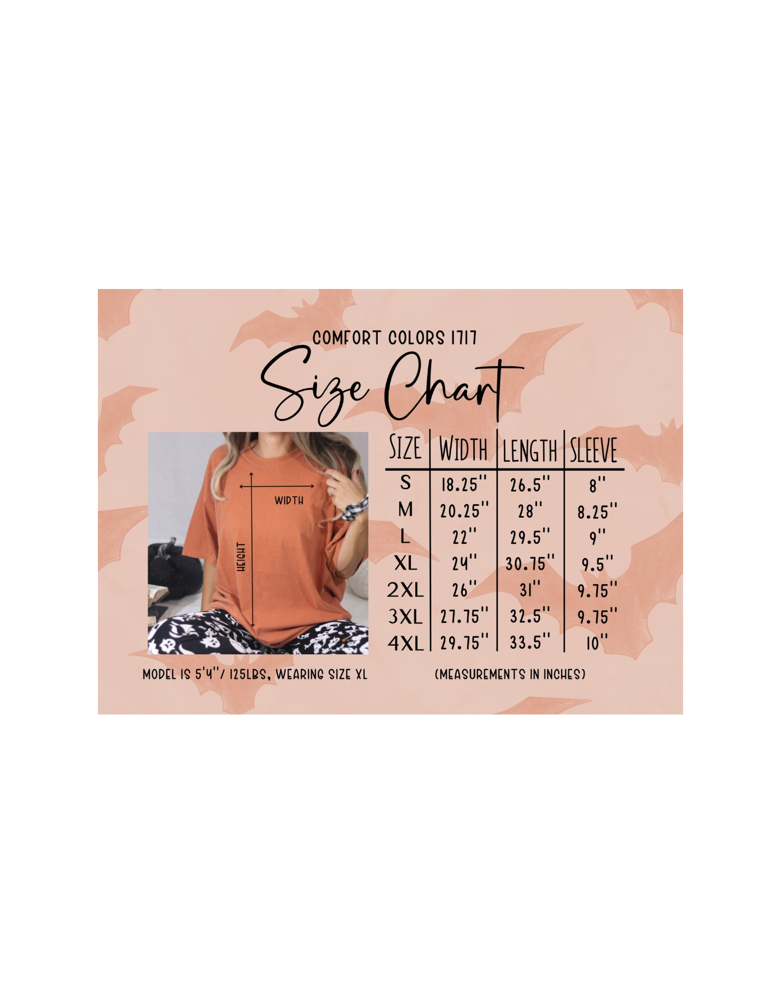 comfort colors sizing chart