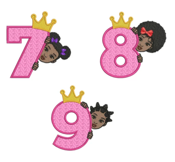 Custom kids Embroidered Birthday shirt /Princess Themed/Girls Birthday Shirt/Personalized Name and Age Number