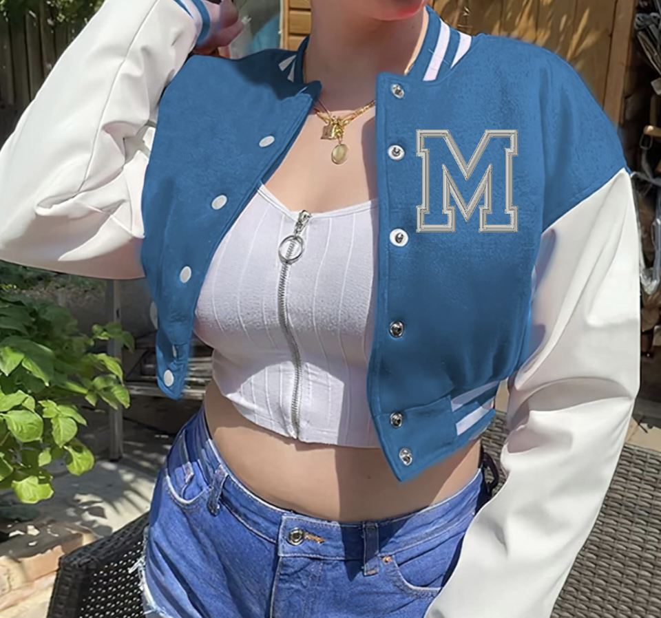 Custom Varsity letterman crop Jacket (Adult)