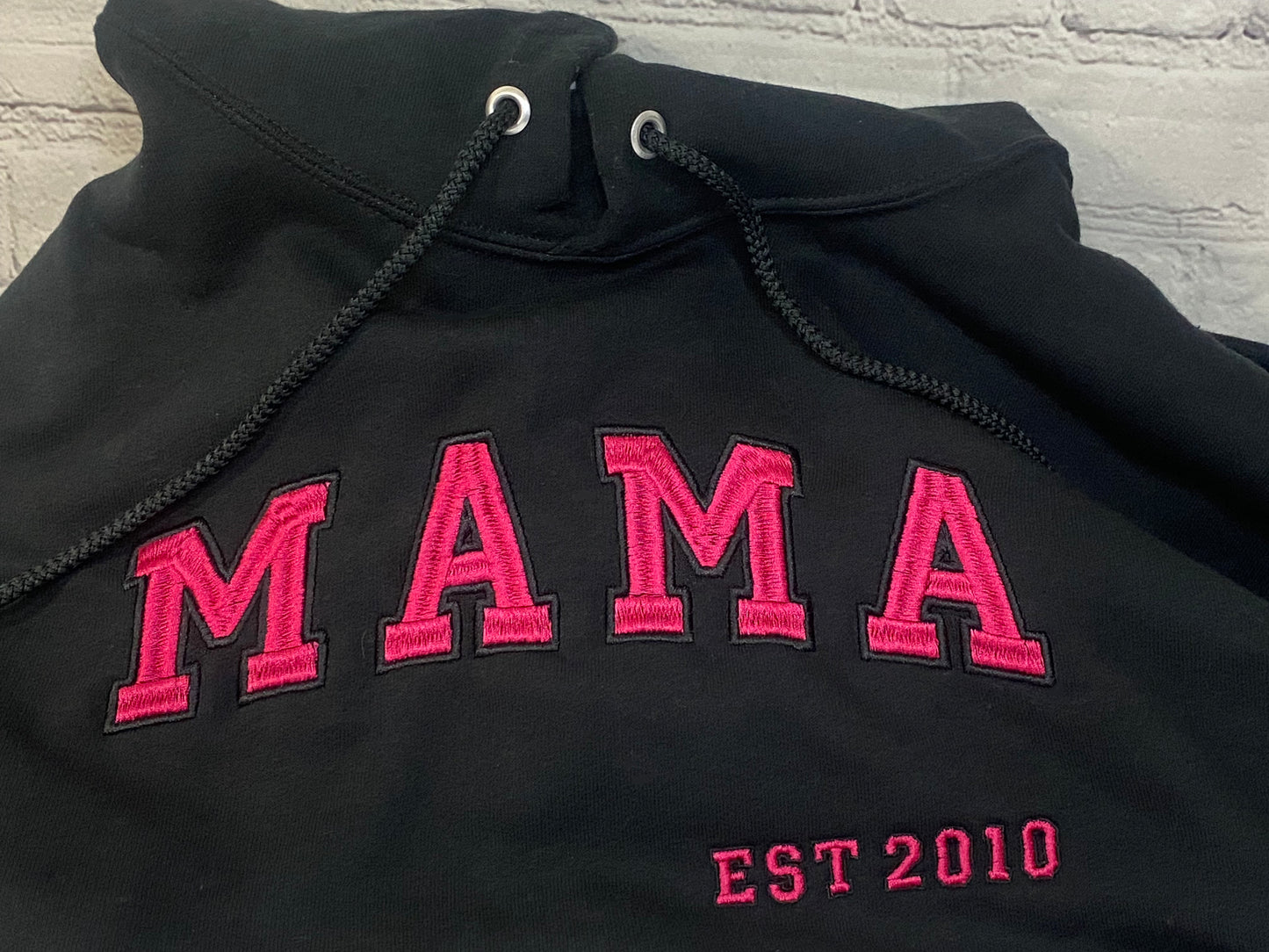 Mama hoodie Embroidered Sweatshirt with established date